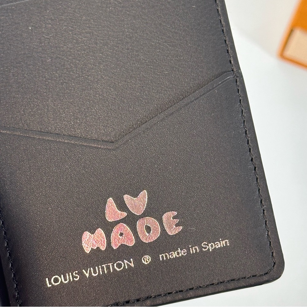 X NIGO Taurillon Monogram Denim Drip Pocket Organizer Black - Picture 12 of 12